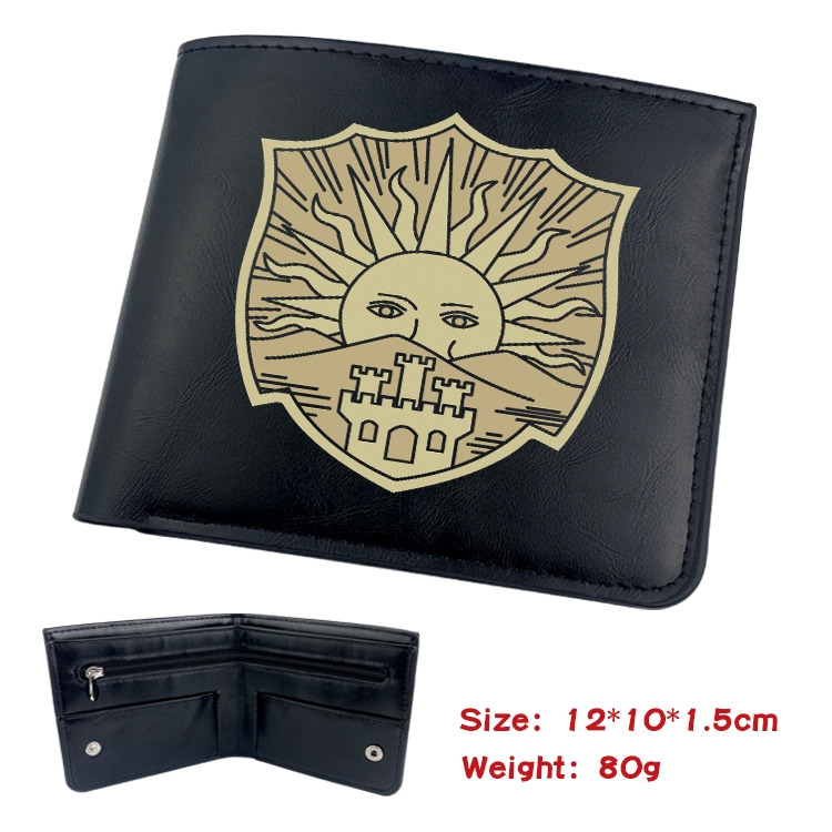 black clover Anime Black Leather Magnetic Buckle Two Fold Card Holder Wallet 22.5X13.5CM