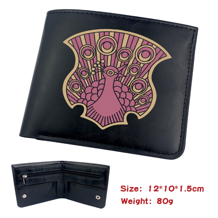 black clover Anime Black Leather Magnetic Buckle Two Fold Card Holder Wallet 22.5X13.5CM