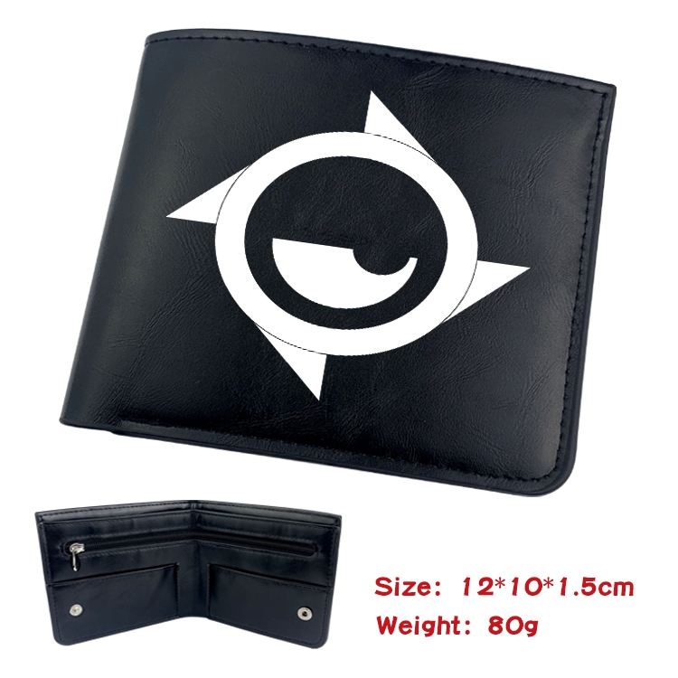 SPY×FAMILY Anime Black Leather Magnetic Buckle Two Fold Card Holder Wallet 22.5X13.5CM