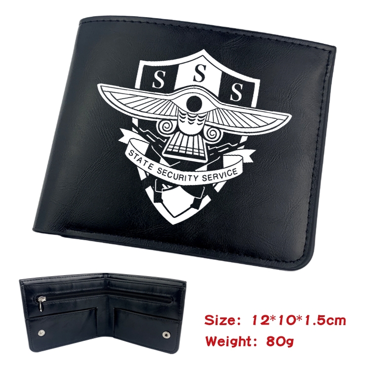 SPY×FAMILY Anime Black Leather Magnetic Buckle Two Fold Card Holder Wallet 22.5X13.5CM