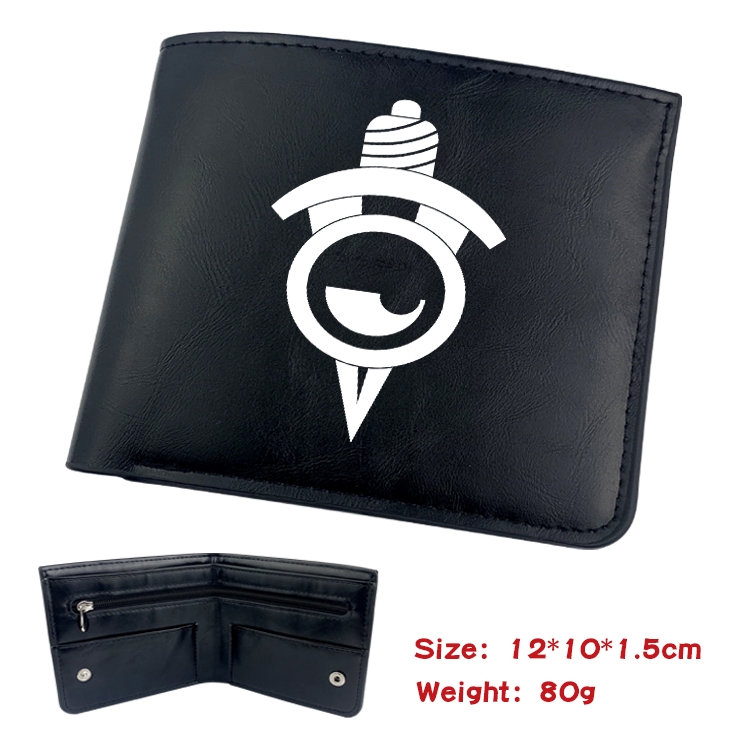 SPY×FAMILY Anime Black Leather Magnetic Buckle Two Fold Card Holder Wallet 22.5X13.5CM