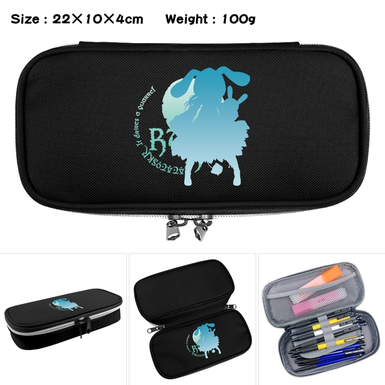 Date-A-Live Anime Waterproof canvas zipper clamshell pencil case pencil case 22x10x4cm