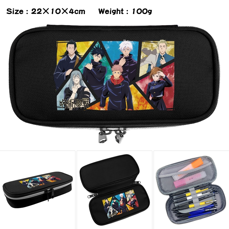 Jujutsu Kaisen Anime Waterproof canvas zipper clamshell pencil case pencil case 22x10x4cm