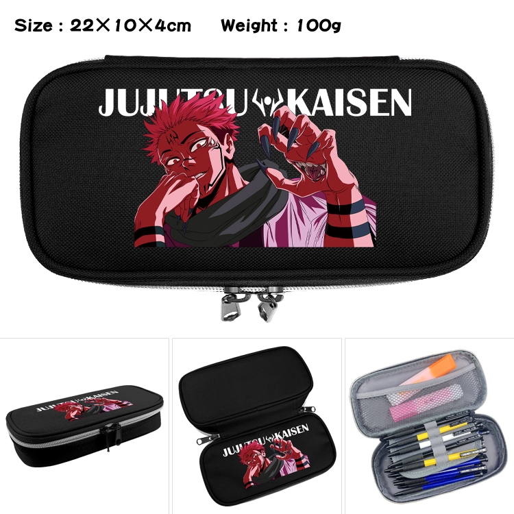 Jujutsu Kaisen Anime Waterproof canvas zipper clamshell pencil case pencil case 22x10x4cm