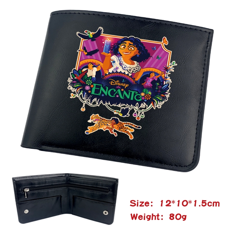 full house of magic Anime Black Leather Magnetic Buckle Two Fold Card Holder Wallet 22.5X13.5CM 