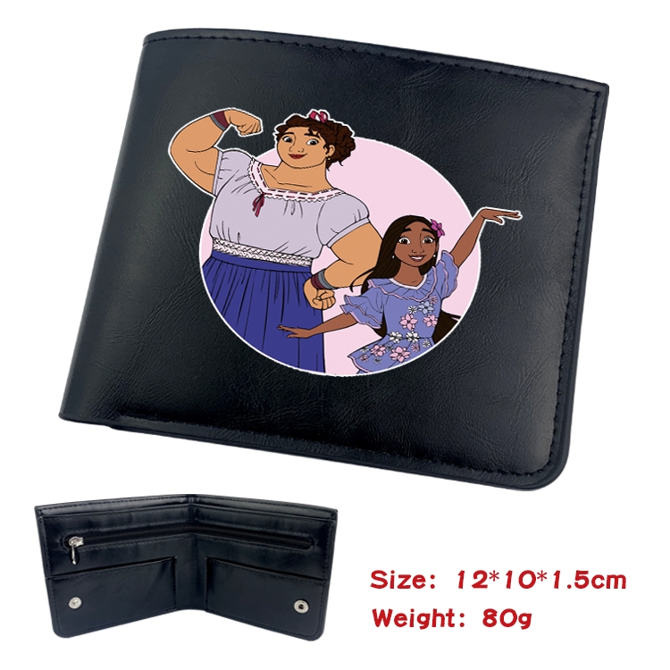 full house of magic Anime Black Leather Magnetic Buckle Two Fold Card Holder Wallet 22.5X13.5CM