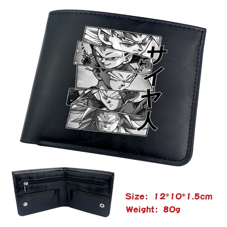 DRAGON BALL Anime Black Leather Magnetic Buckle Two Fold Card Holder Wallet 22.5X13.5CM 