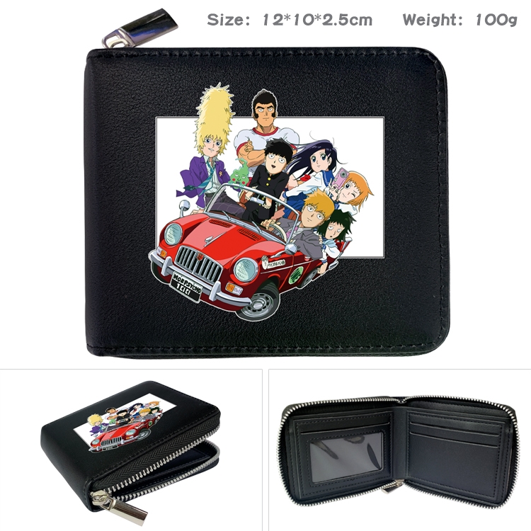 Mob Psycho 100 Anime Full Color Short All Inclusive Zipper Wallet 10x12x2.5cm