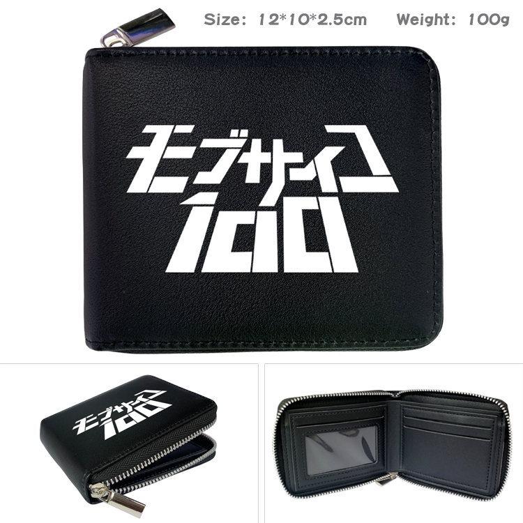 Mob Psycho 100 Anime Full Color Short All Inclusive Zipper Wallet 10x12x2.5cm