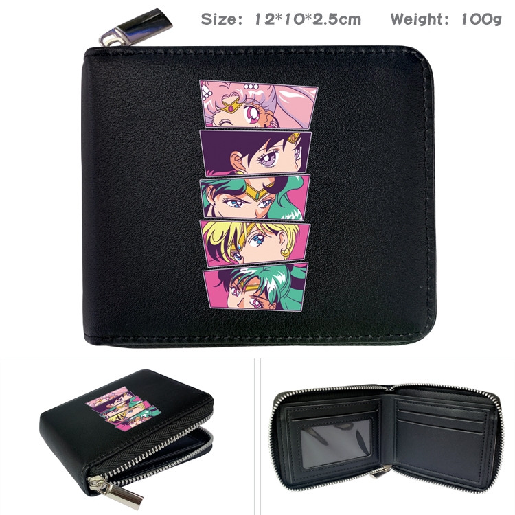 sailormoon Anime Full Color Short All Inclusive Zipper Wallet 10x12x2.5cm