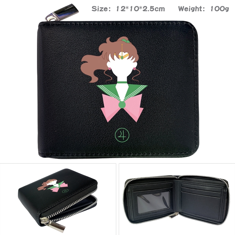 sailormoon Anime Full Color Short All Inclusive Zipper Wallet 10x12x2.5cm