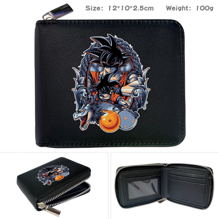 DRAGON BALL Anime Full Color Short All Inclusive Zipper Wallet 10x12x2.5cm