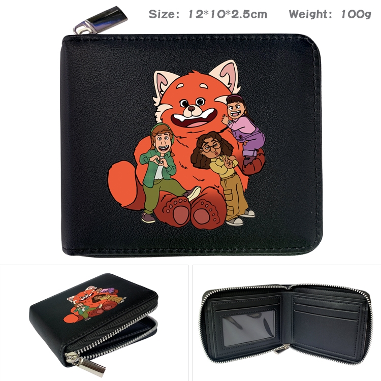 Turning Red Anime Full Color Short All Inclusive Zipper Wallet 10x12x2.5cm