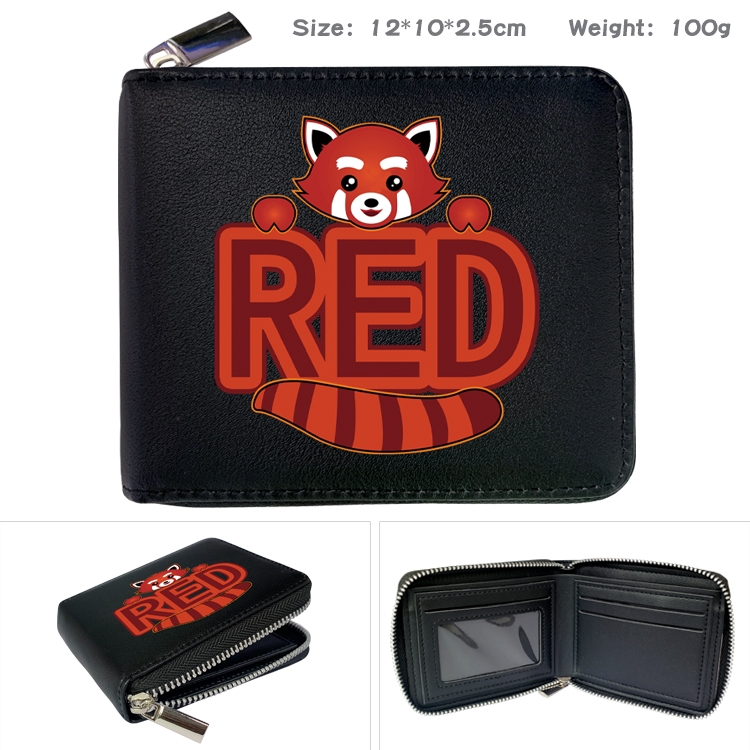 Turning Red Anime Full Color Short All Inclusive Zipper Wallet 10x12x2.5cm