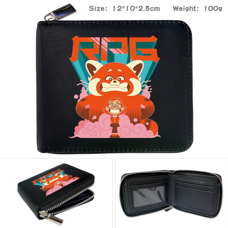 Turning Red Anime Full Color Short All Inclusive Zipper Wallet 10x12x2.5cm