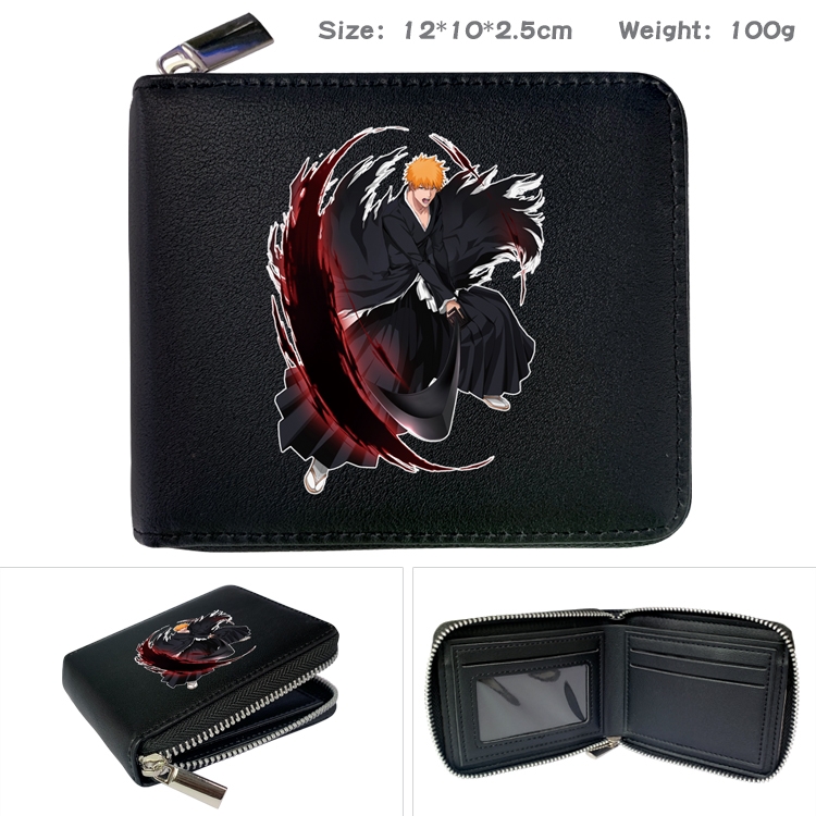 Bleach Anime Full Color Short All Inclusive Zipper Wallet 10x12x2.5cm