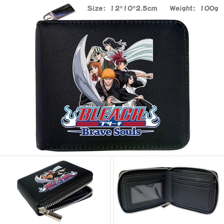 Bleach Anime Full Color Short All Inclusive Zipper Wallet 10x12x2.5cm