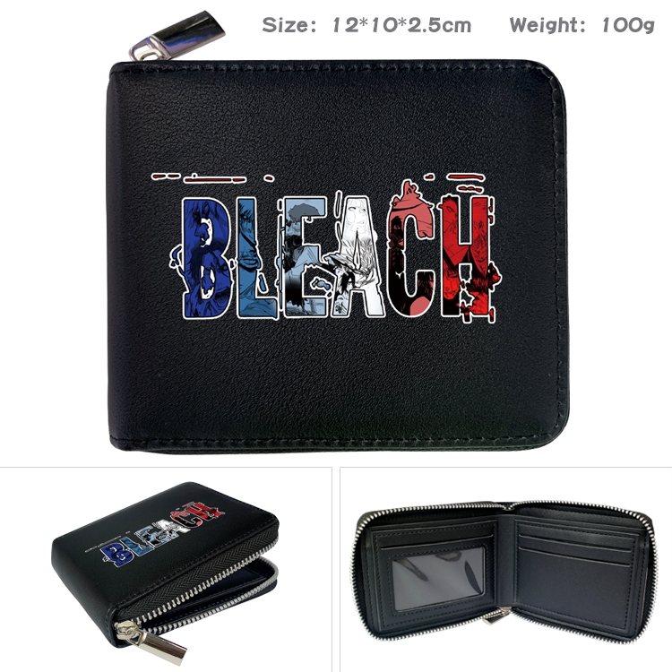 Bleach Anime Full Color Short All Inclusive Zipper Wallet 10x12x2.5cm