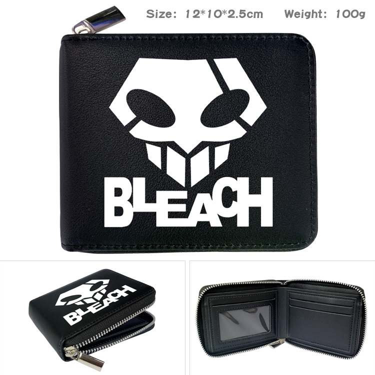 Bleach Anime Full Color Short All Inclusive Zipper Wallet 10x12x2.5cm