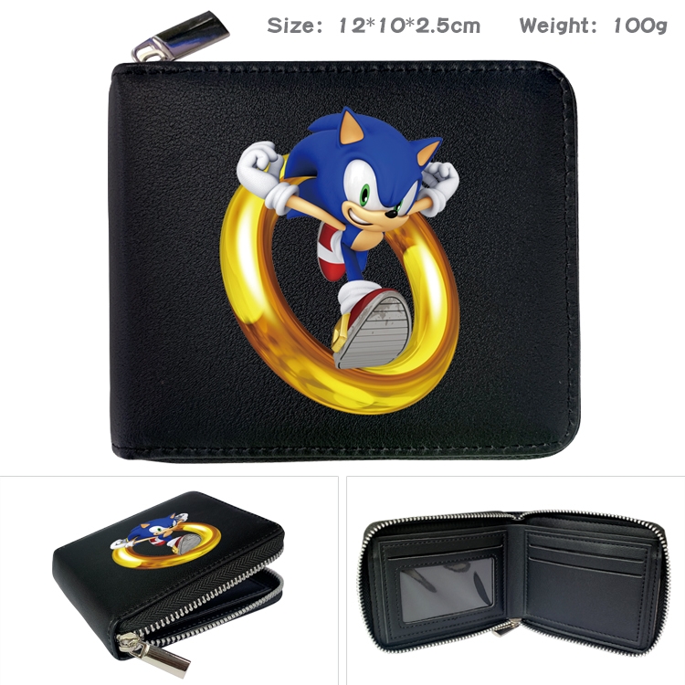 Sonic The Hedgehog Anime Full Color Short All Inclusive Zipper Wallet 10x12x2.5cm