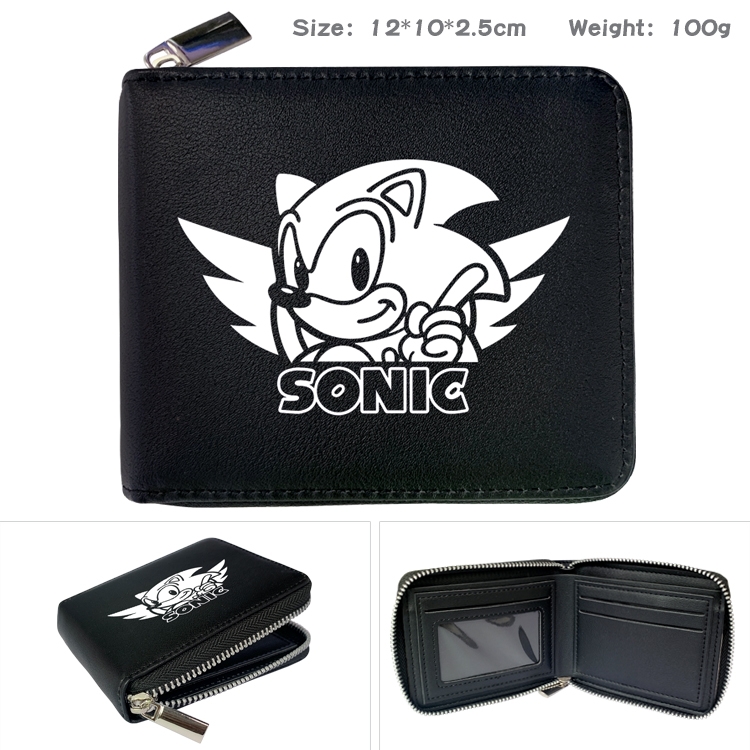 Sonic The Hedgehog Anime Full Color Short All Inclusive Zipper Wallet 10x12x2.5cm