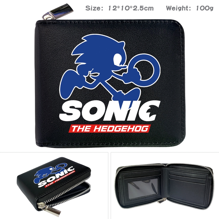 Sonic The Hedgehog Anime Full Color Short All Inclusive Zipper Wallet 10x12x2.5cm