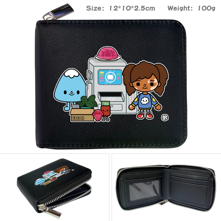 toca life world Anime Full Color Short All Inclusive Zipper Wallet 10x12x2.5cm