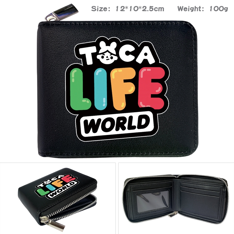 toca life world Anime Full Color Short All Inclusive Zipper Wallet 10x12x2.5cm