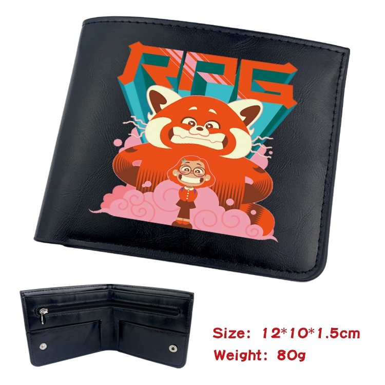 Turning Red  Anime inner buckle magnetic buckle two fold wallet 22.5X13.5CM