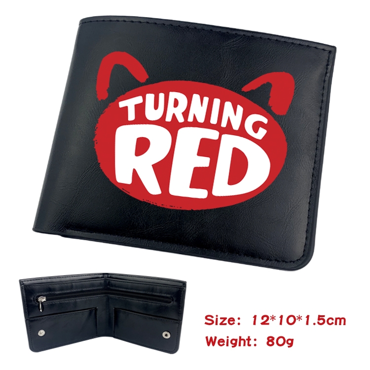 Turning Red  Anime inner buckle magnetic buckle two fold wallet 22.5X13.5CM