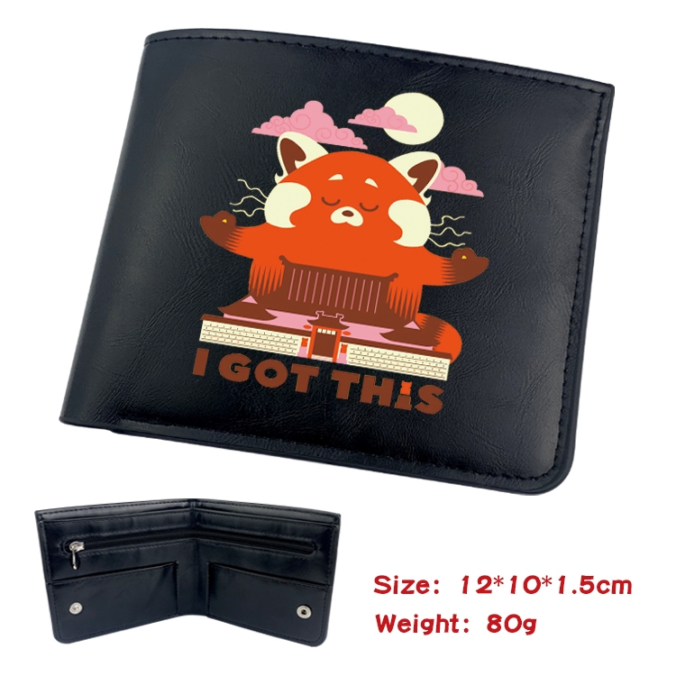 Turning Red  Anime inner buckle magnetic buckle two fold wallet 22.5X13.5CM