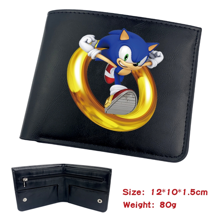 Sonic The Hedgehog Anime inner buckle magnetic buckle two fold wallet 22.5X13.5CM 