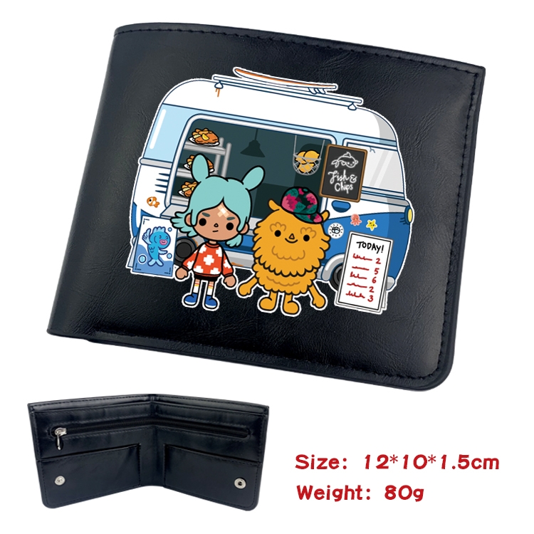 toca life world Anime inner buckle magnetic buckle two fold wallet 22.5X13.5CM