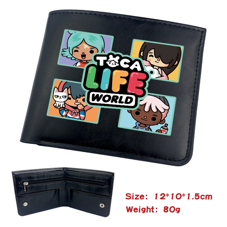 toca life world Anime inner buckle magnetic buckle two fold wallet 22.5X13.5CM