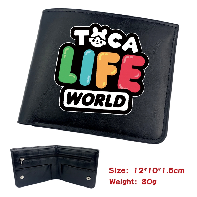 toca life world Anime inner buckle magnetic buckle two fold wallet 22.5X13.5CM