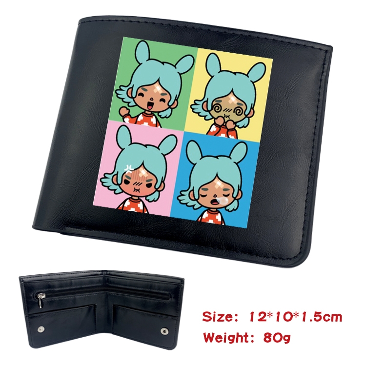 toca life world Anime inner buckle magnetic buckle two fold wallet 22.5X13.5CM