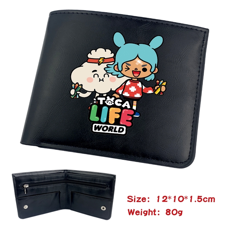 toca life world Anime inner buckle magnetic buckle two fold wallet 22.5X13.5CM