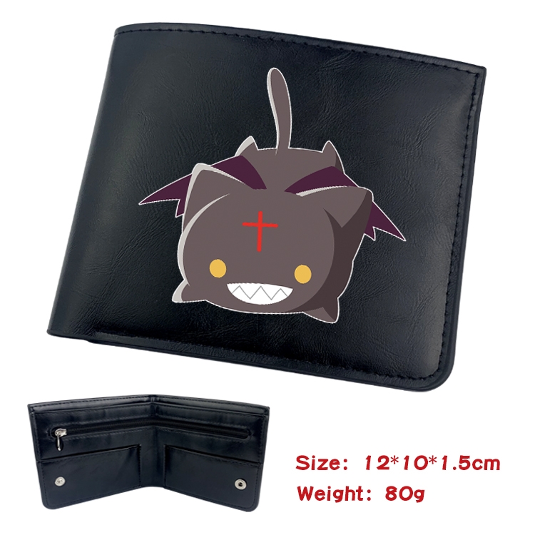 Blessings for a better world Anime inner buckle magnetic buckle two fold wallet 22.5X13.5CM 