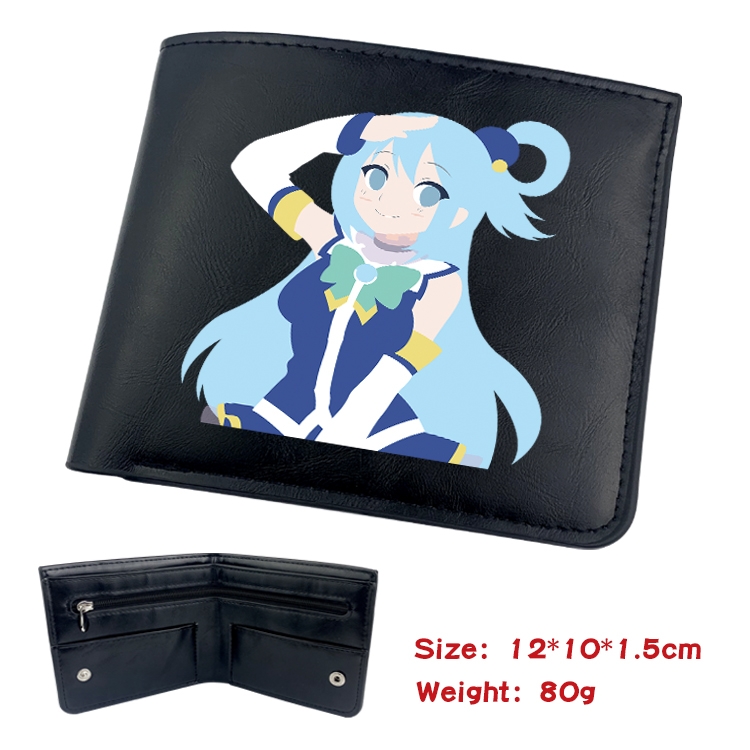 Blessings for a better world Anime inner buckle magnetic buckle two fold wallet 22.5X13.5CM