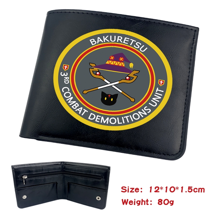 Blessings for a better world Anime inner buckle magnetic buckle two fold wallet 22.5X13.5CM 