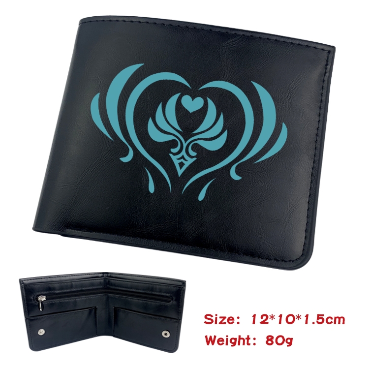 Genshin Impact Anime inner buckle magnetic buckle two fold wallet 22.5X13.5CM