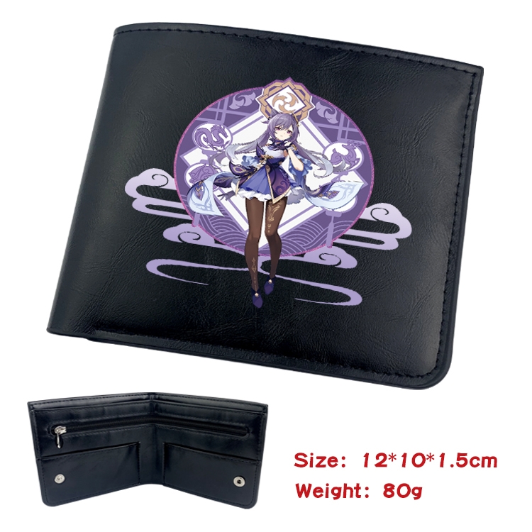 Genshin Impact Anime inner buckle magnetic buckle two fold wallet 22.5X13.5CM