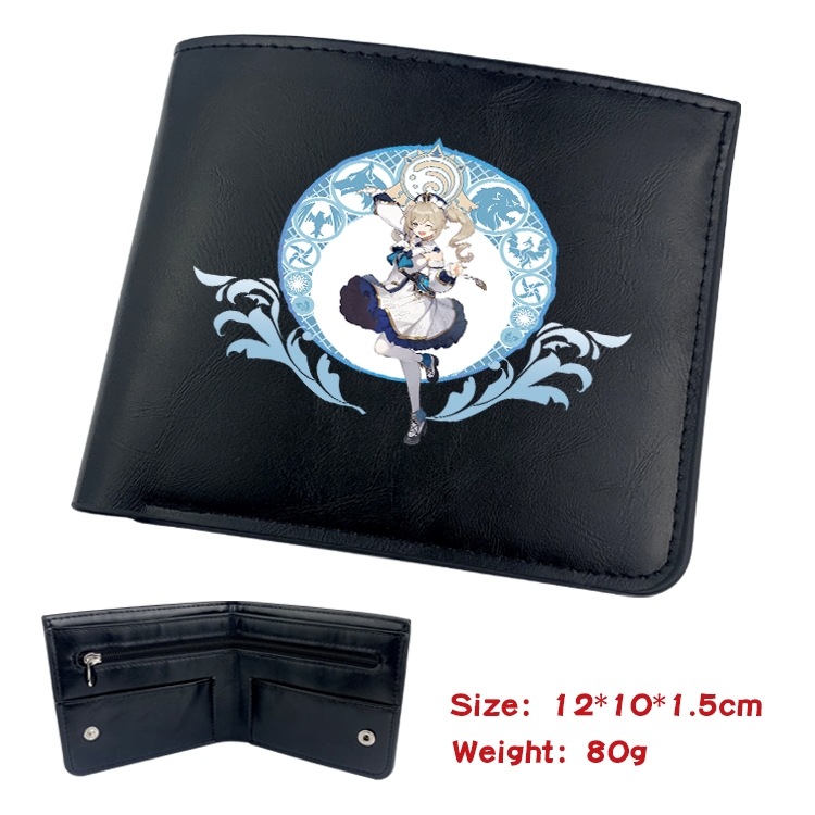 Genshin Impact Anime inner buckle magnetic buckle two fold wallet 22.5X13.5CM