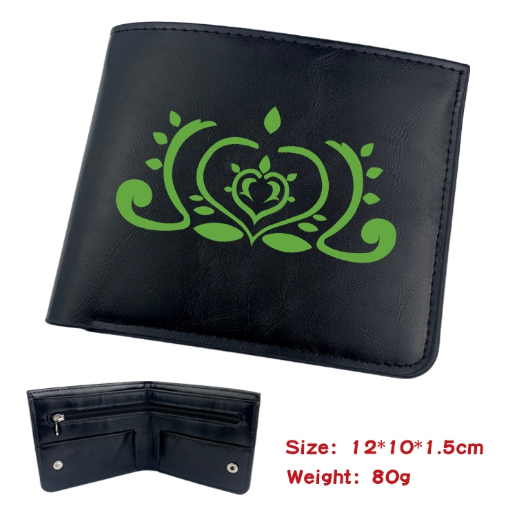 Genshin Impact Anime inner buckle magnetic buckle two fold wallet 22.5X13.5CM