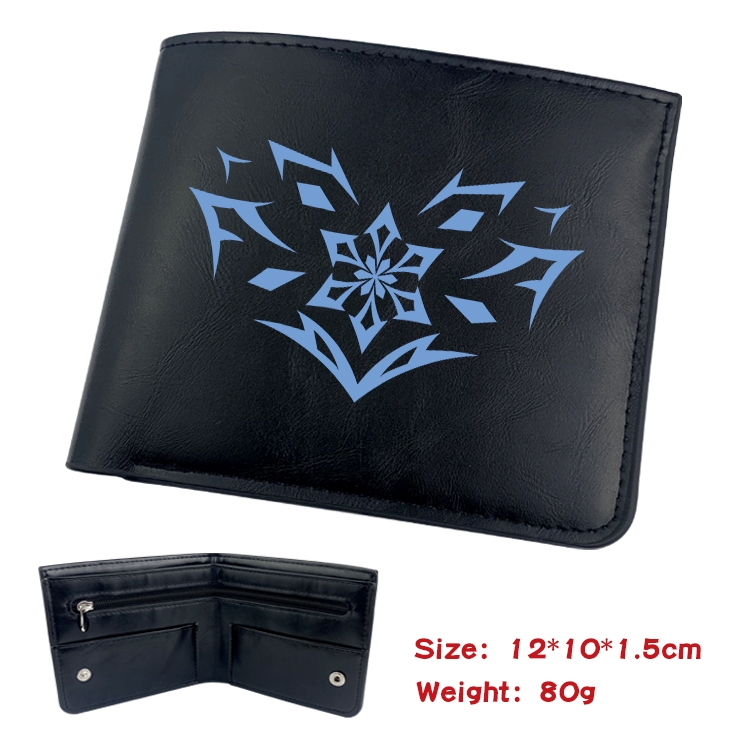 Genshin Impact Anime inner buckle magnetic buckle two fold wallet 22.5X13.5CM