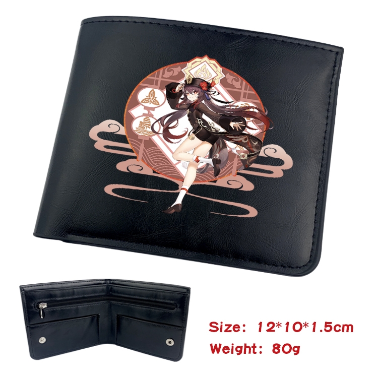 Genshin Impact Anime inner buckle magnetic buckle two fold wallet 22.5X13.5CM