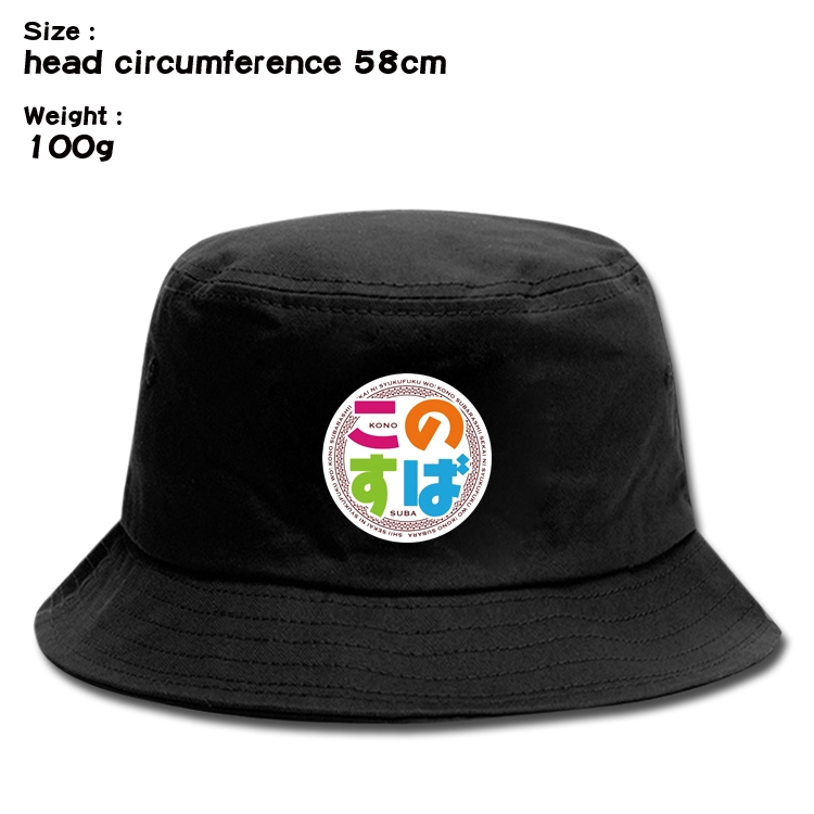 Blessings for a better world Anime canvas fisherman hat sun hat 58cm