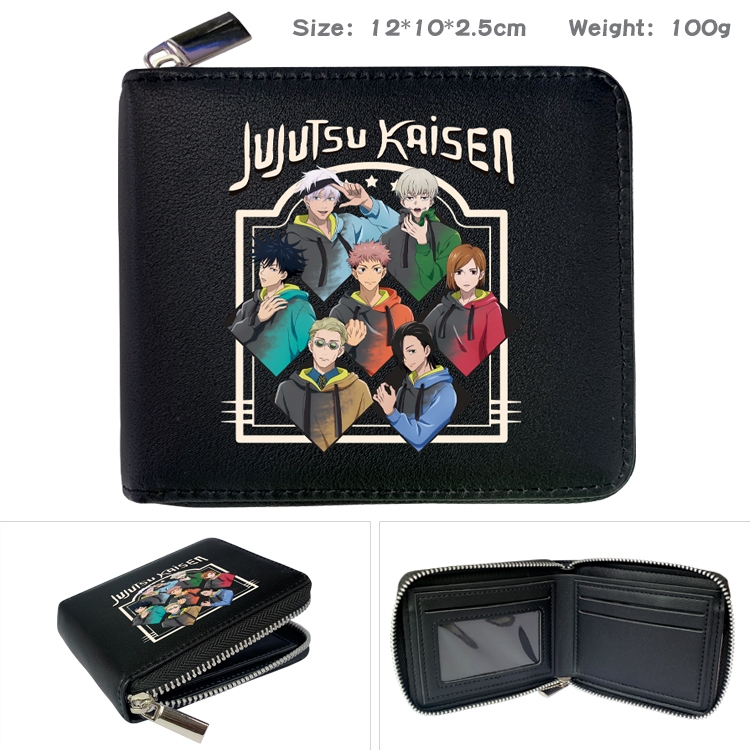 Jujutsu Kaisen Anime Full Color Short All Inclusive Zipper Wallet 10x12x2.5cm