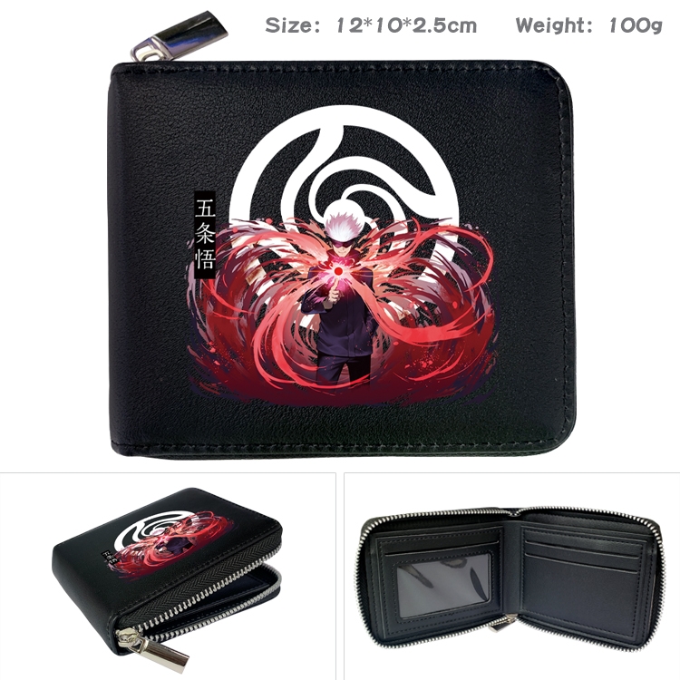 Jujutsu Kaisen Anime Full Color Short All Inclusive Zipper Wallet 10x12x2.5cm