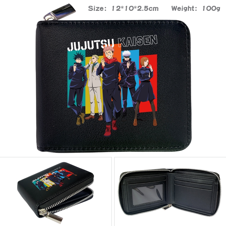 Jujutsu Kaisen Anime Full Color Short All Inclusive Zipper Wallet 10x12x2.5cm